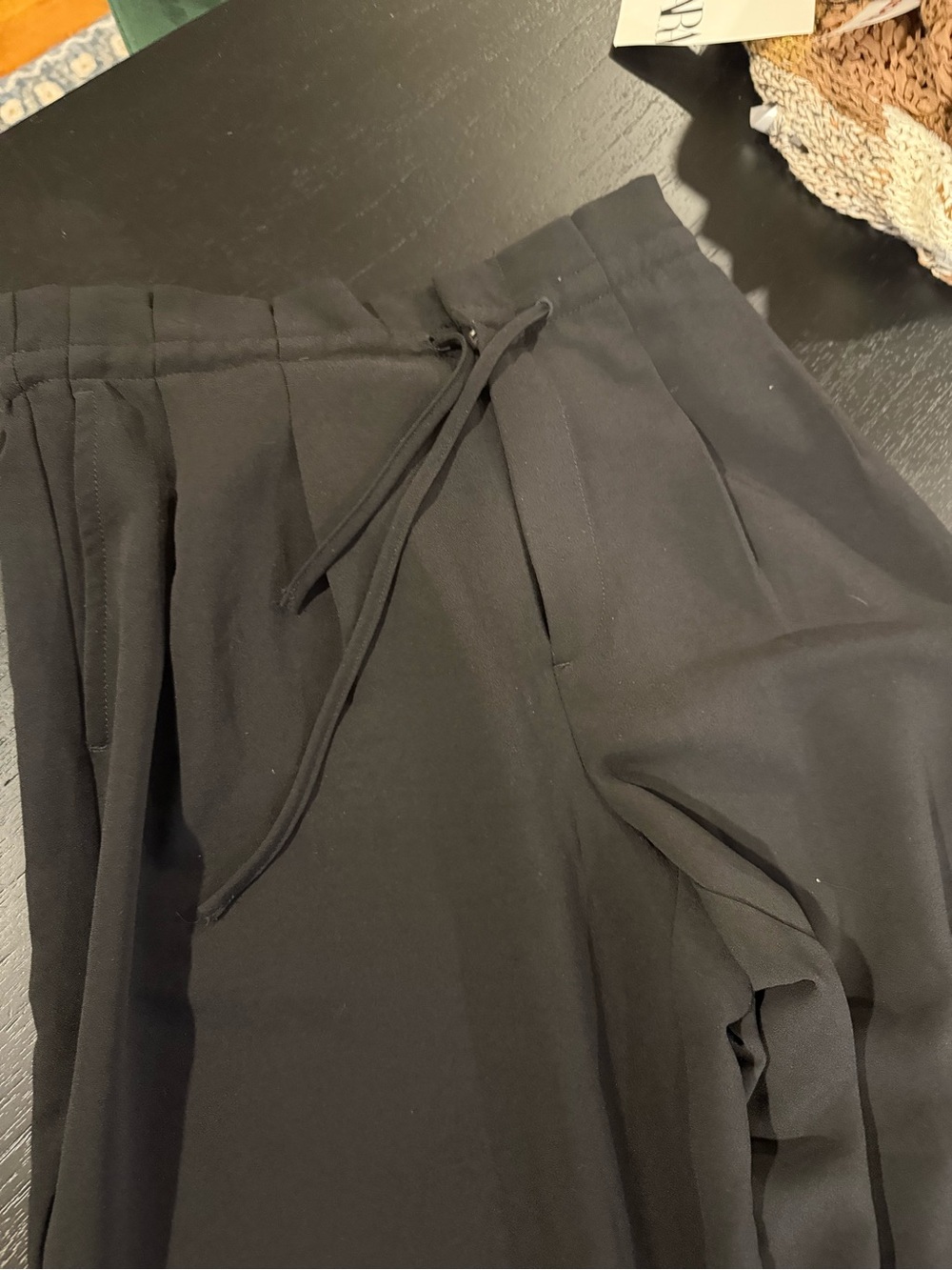 Madewell Black Elastic Waist Drawstring Joggers